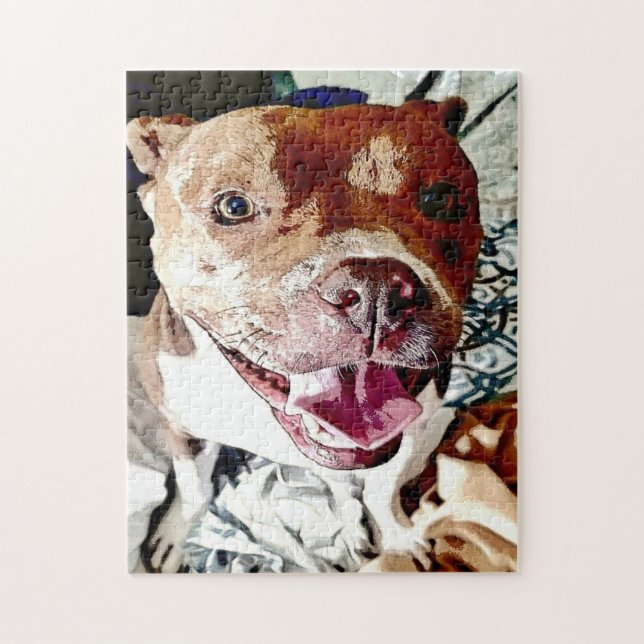 Smiling Pittie Ansikte Pussel (Vertikal)