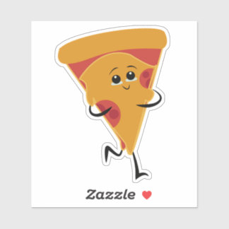 "Smiling Pizza Slice" Cute Kawaii Food Sticker Klistermärken
