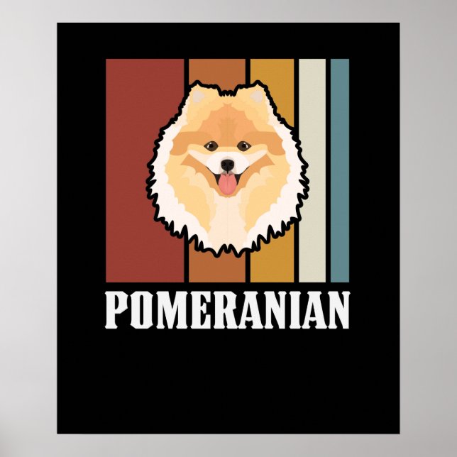 Smiling Pommanian Retro Poster (Framsidan)