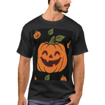 Smiling Pumpkin Ansikte Halloween T-Shirt