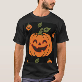Smiling Pumpkin Ansikte Halloween T-Shirt