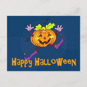 Smiling Pumpkin Happy halloween Vykort