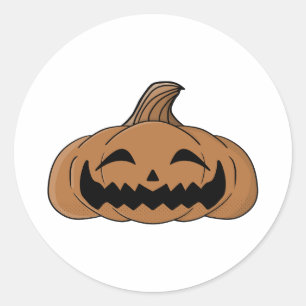 Smiling Pumpkin Runt Klistermärke