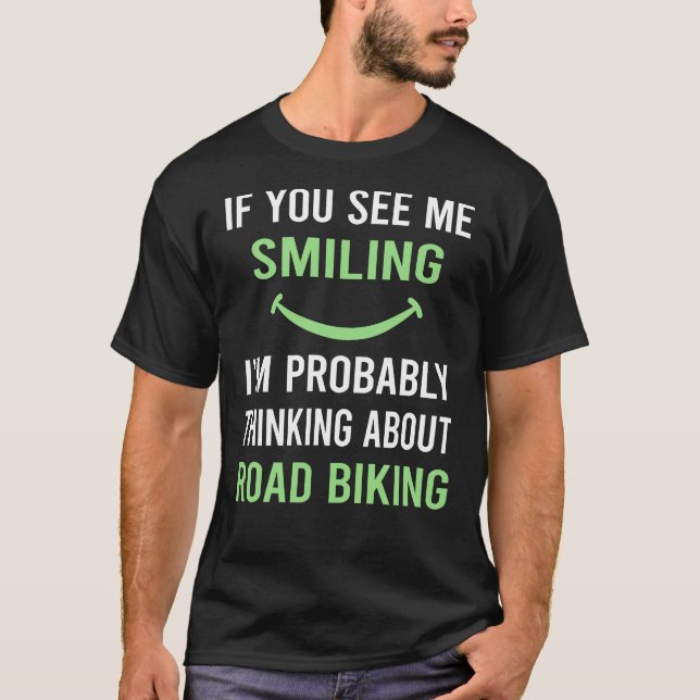 Smiling Road Biking T Shirt (Framsida)
