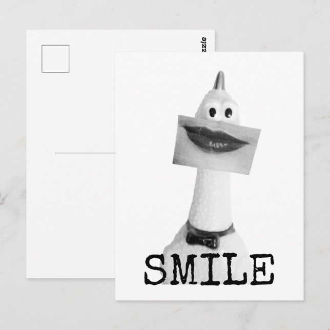 Smiling Rubber Chicken Postcard Vykort (Fram/baksida)