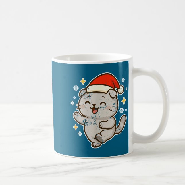 Smiling Santa Cat Holiday Cheer  Kaffemugg (Höger)