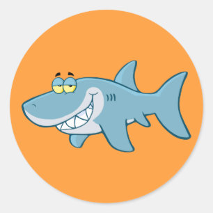 Smiling Shark Runt Klistermärke