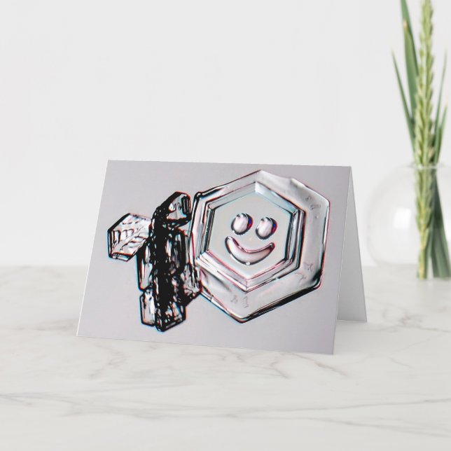 Smiling Snowflake Greeting Card Kort (Framsida)