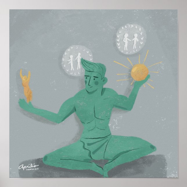 Smiling Spirit of Detroit 12x12 Poster (Framsidan)