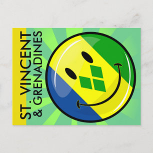 Smiling St Vincent och Grenadines Flagga Vykort