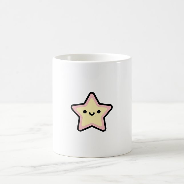 Smiling Star – Cute Kawaii Illustration Kaffemugg (Center)