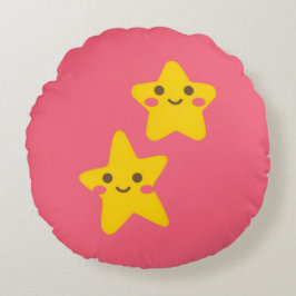 Smiling Stars Round Pillow Rund Kudde