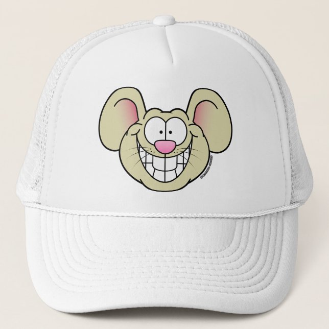 Smiling Tan Mouse Hat Truckerkeps (Framsida)
