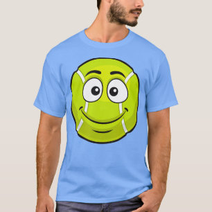 Smiling Tennis Boll Funny Novelty Gift Emoticon T Shirt