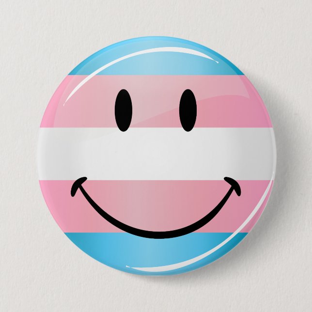 Smiling Transgender Flagga Knapp (Framsida)