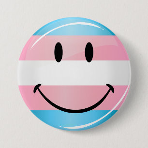 Smiling Transgender Flagga Knapp