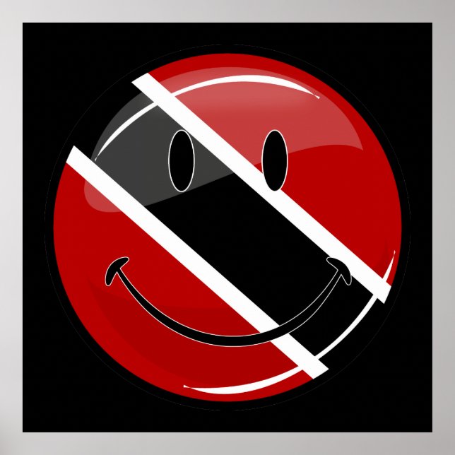 Smiling Trinidad and Tobago Flag Poster (Framsidan)