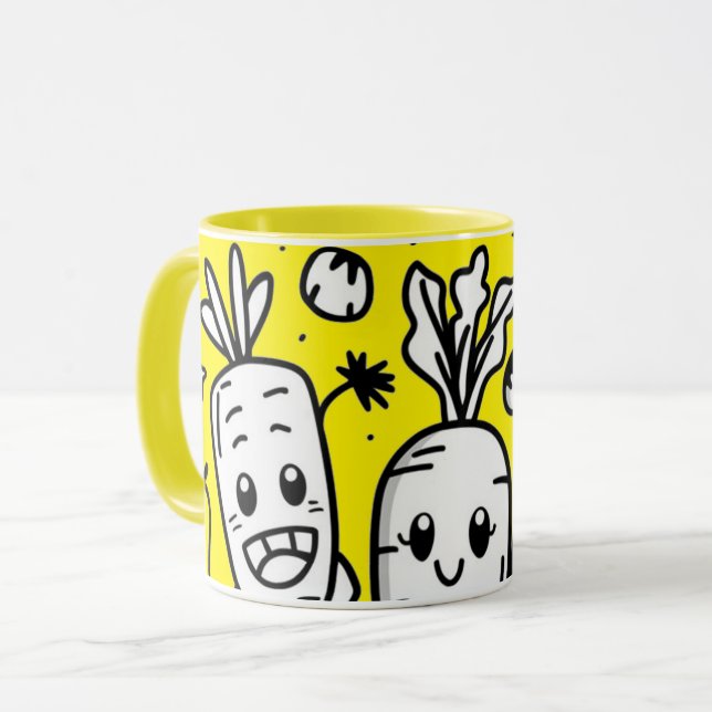 Smiling Veggies Coffee Mug Mugg (Framsida vänster)