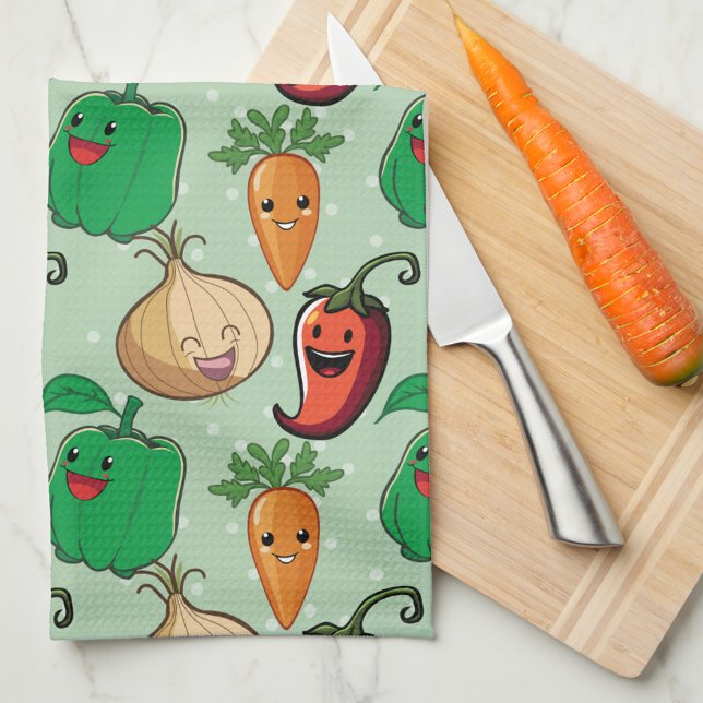 Smiling Veggies Kökshandduk (Skapare uppladdad)