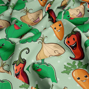 Smiling Veggies Tyg