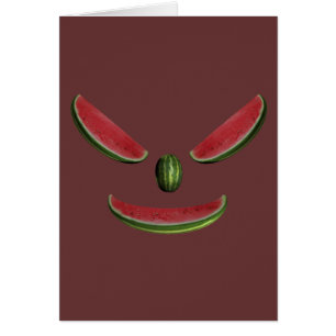 Smiling Watermelon Ansikte Hälsningskort