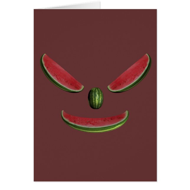 Smiling Watermelon Ansikte Hälsningskort (Framsidan)
