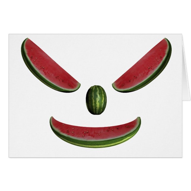 Smiling Watermelon Ansikte Hälsningskort (Framsidan Horizontal)