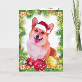 Smiling Welsh jul Corgi Helgkort