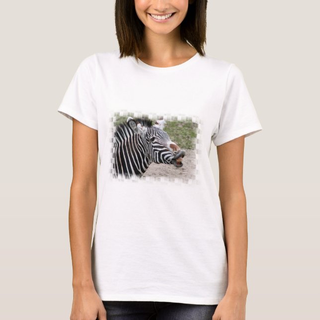 Smiling Zebra Långärmad T-Shirt (Framsida)