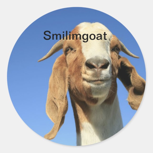 Smilingoat Runt Klistermärke (Framsida)