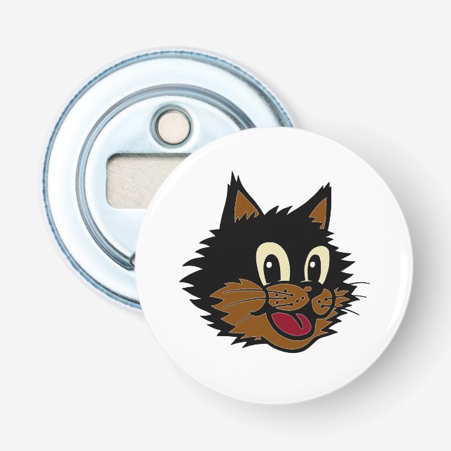 SMILJÖLKSPLACK OCH BROWN NAUGHTY CAT FLASKÖPPNARE (Framsidan)