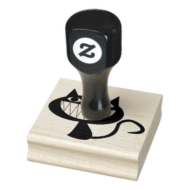 SMILJT SVART KAT GUBBER FRIMÄRKE STÄMPEL (Stämpel)