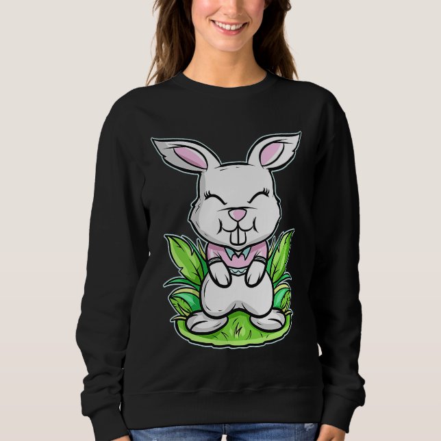 Smilling Easter Bunny With Hare Teeth On Easter T Shirt (Framsida)