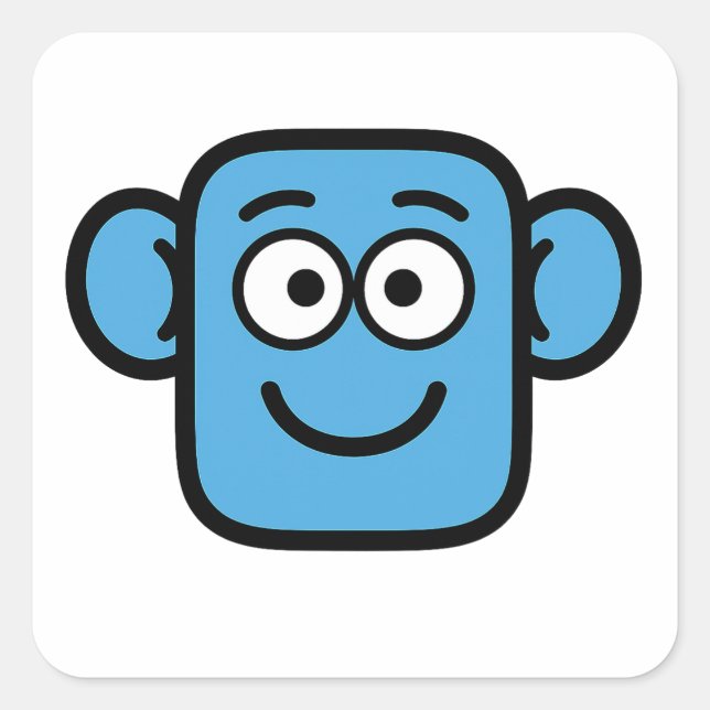 Smilo Lycklig Ansikte-dekalett Fyrkantigt Klistermärke (Framsida)