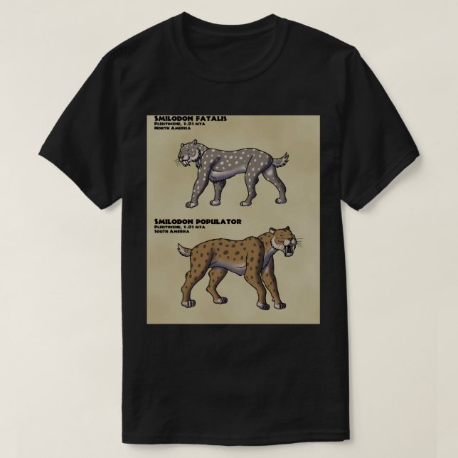 Smilodon North och South T Shirt (Design framsida)