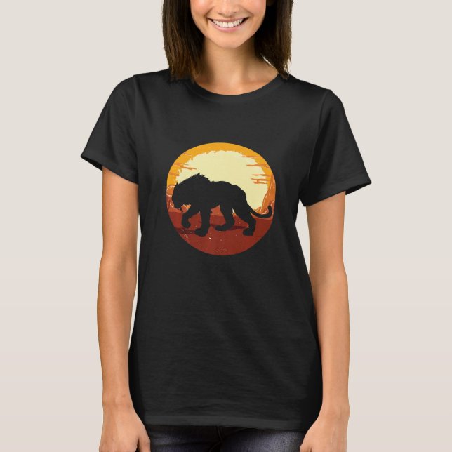 Smilodon Prehistorisk Saber Tooth Tiger Mountain C T Shirt (Framsida)