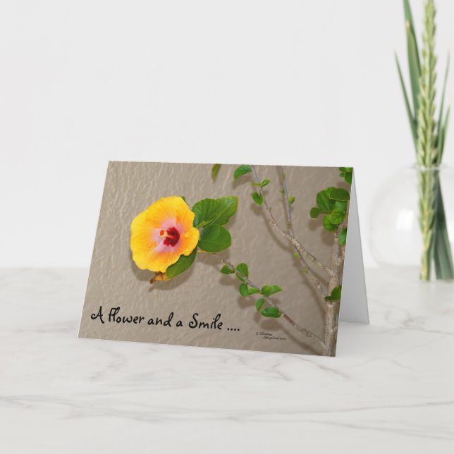 Smilt att tänka på dig Flower Greeting Card Kort (Framsida)