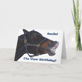 Smilt! Det är er födelsedag! Häst Kort