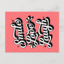 Smilt. Kärlek. Laugh. / vykort