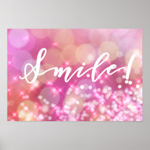 Smilt!   Roligt och glamorös Rosa Sparkles Poster