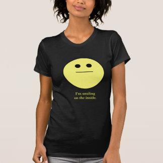 smily-ansikte som inte ler "mig förmiddag som ler t-shirt
