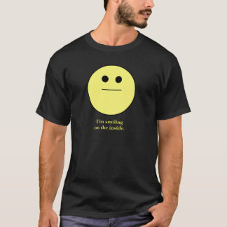 smily-ansikte som inte ler "mig förmiddag som ler tee shirt