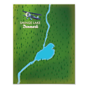 Sminge Lake Danmark reskarta Fototryck