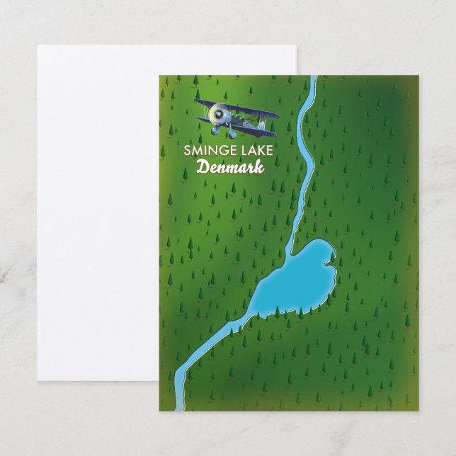 Sminge Sjö Danmark resa karta (Fram/baksida)