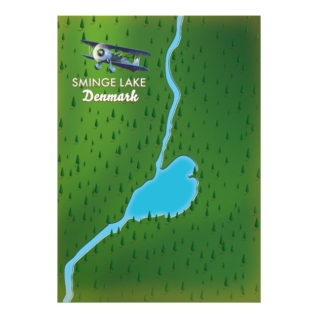 Sminge Sjö Danmark resa karta Fototryck (Framsidan)