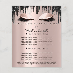 Smink Beauty Salon Rose Svarta Droppar Flyer Wimpe