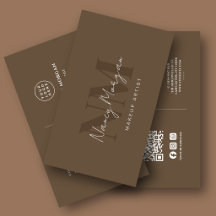 Smink Brun Monogram QR-kod Logotyp