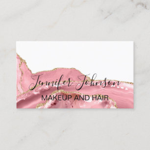 Smink elegant typografi rosa kvarts agat visitkort