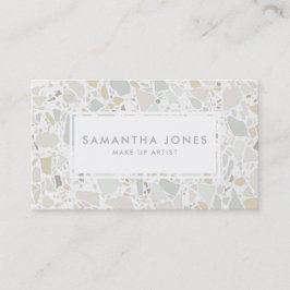 Smink för elegant sten för Terrazzo enkelt modernt Visitkort