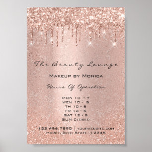 Smink Ögonfransar Öppettider Salon Drip Rose Prise Poster